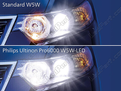 Confronto lampadine a LED Philips W5W PRO6000 omologate versus lampadine originali