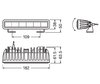 Schema delle Dimensioni della Barra LED Osram LEDriving® LIGHTBAR SX180-SP