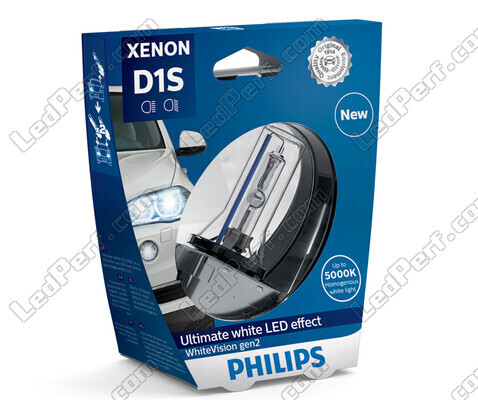 Lampadina allo Xenon D1S Philips WhiteVision Gen2 +120% 5000K - 85415WHV2S1