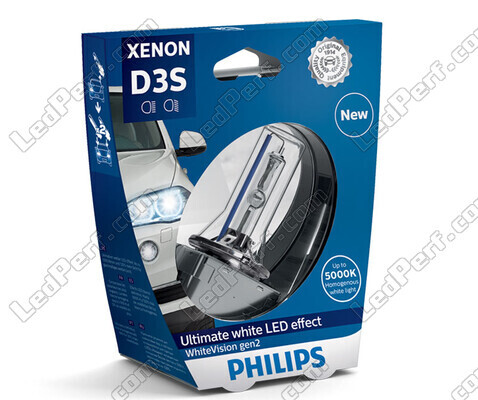 Lampadina allo Xenon D3S Philips WhiteVision Gen2 +120% 5000K - 42403WHV2S1