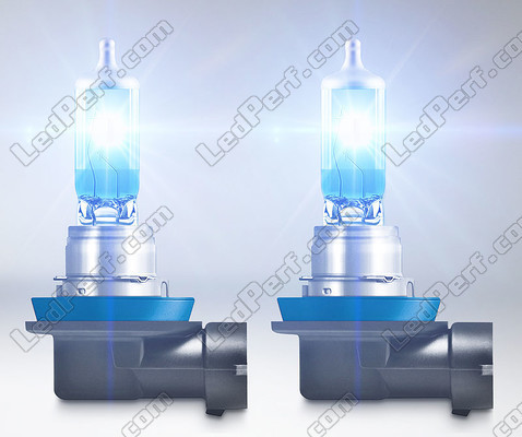 Lampadine alogene H11 Osram Cool Blue Intense NEXT GEN che producono illuminazione a effetto LED