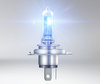 Lampadina alogena H4 Osram Cool Blue Intense NEXT GEN che produce illuminazione a effetto LED