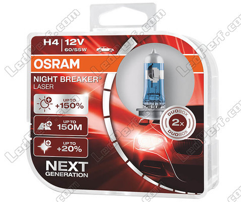 Confezione da 2 lampadine H4 Osram Night Breaker Laser + 150% - 64193NL-HCB