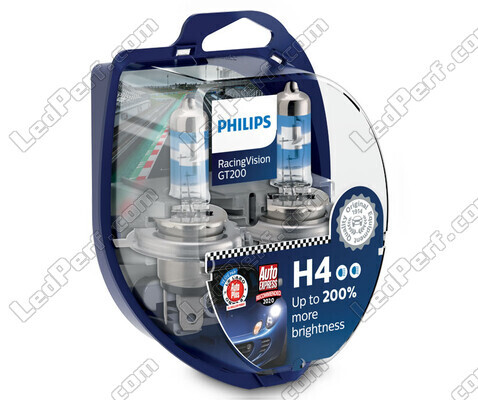 Set di 2 Lampadine H4 Philips RacingVision GT200 60/55W +200% - 12342RGTS2
