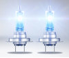 Lampadine alogene H7 Osram Cool Blue Intense NEXT GEN che producono illuminazione a effetto LED