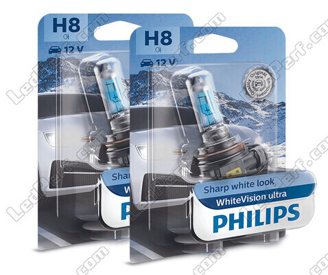 Set di 2 lampadine H8 Philips WhiteVision ULTRA + Luci di posizione - 12360WVUB1