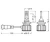 Dimensioni delle lampadine a LED HIR1/9011 Osram LEDriving Bright - 9005DWBRT-2HFB