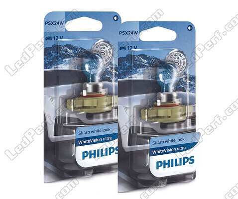 Set di 2 lampadine PSX24W Philips WhiteVision ULTRA + Luci di posizione - 12276WVUB1