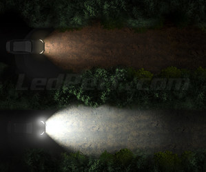 Confronto del fascio luminoso: lampadine LED H4 Osram XTR vs lampadine originali