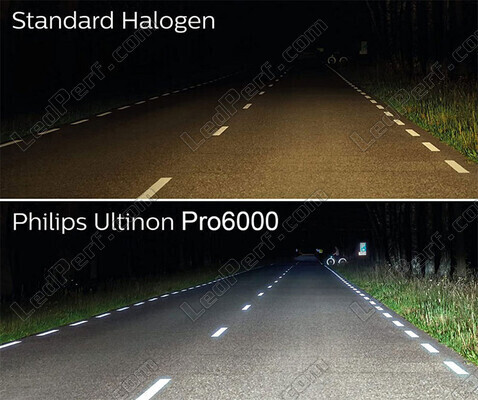 Confronto lampadine a LED H4 Philips ULTINON Pro6000 versus lampadine alogene originali