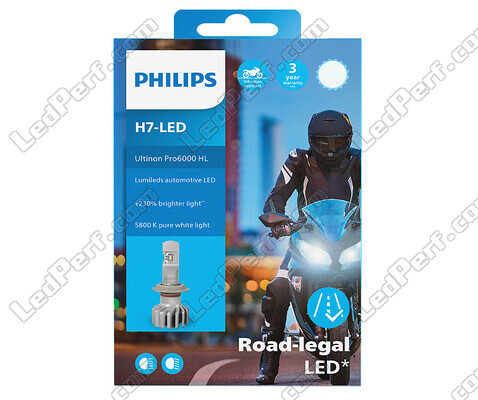 Confezione Lampadina moto H7 LED Philips ULTINON Pro6000 omologata - 11972U6000X1