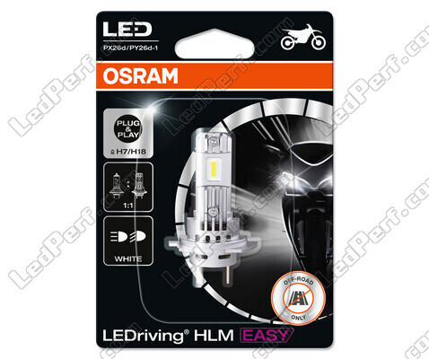 Imballaggio vista frontale delle lampadine per moto H7 LED Osram Easy