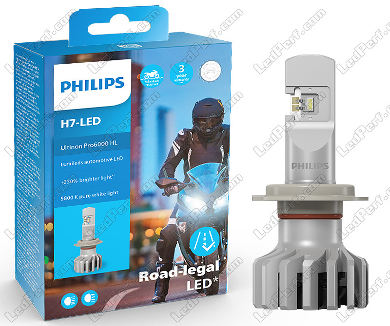 Lampadina moto H7 LED Omologata - Philips Ultinon Pro6000 +230%