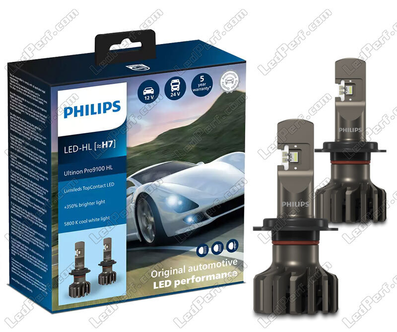 Set di Lampadine LED H7 PHILIPS Ultinon Pro9100 5800K +350%