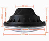 Ottica Moto Full LED Nera per faro Rotondo da 7 pollici - tipo 3 Dimensioni