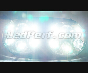 Faro Moto Full LED cromato per Harley Davidson Road Glide (1998-2014) Luce bianca puro