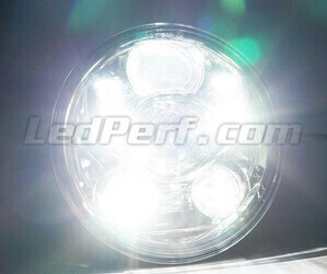 Ottica Moto Full LED cromata per faro Rotondo da 5,75 pollici - tipo 1 Luce bianca puro