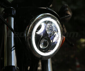 Ottica moto Full LED cromata per faro Rotondo da 5.75 pollici - tipo 4