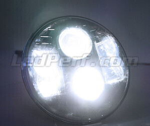 Ottica Moto Full LED cromata per faro Rotondo da 7 pollici - tipo 1 Luce bianca puro