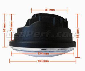 Ottica Moto Full LED nera per faro Rotondo da 5,75 pollici - tipo 1 Dimensioni