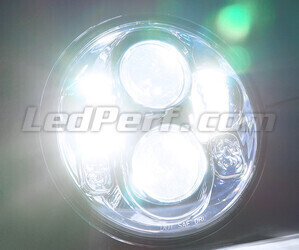 Ottica Moto Full LED nera per faro Rotondo da 5,75 pollici - tipo 2 Luce bianca puro