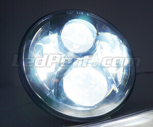 Ottica Moto Full LED Nera per faro Rotondo da 7 pollici - tipo 2 Luce bianca puro