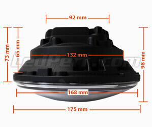Ottica Moto Full LED Nera per faro Rotondo da 7 pollici - tipo 4 Dimensioni