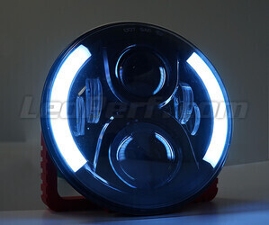 Ottica Moto Full LED Nera per faro Rotondo da 7 pollici - tipo 4 luci di marcia diurna