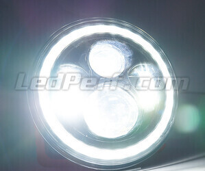 Ottica Moto Full LED Nera per faro Rotondo da 7 pollici - tipo 5 Luce bianca puro