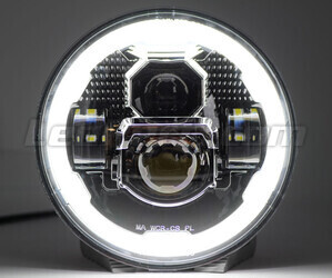 Ottica moto Full LED Nera per faro Rotondo da 7 pollici - tipo 6