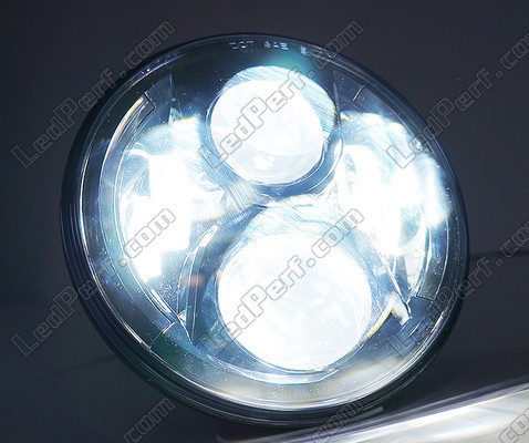 Ottica Moto Full LED cromata per faro Rotondo da 7 pollici - tipo 2 Luce bianca puro
