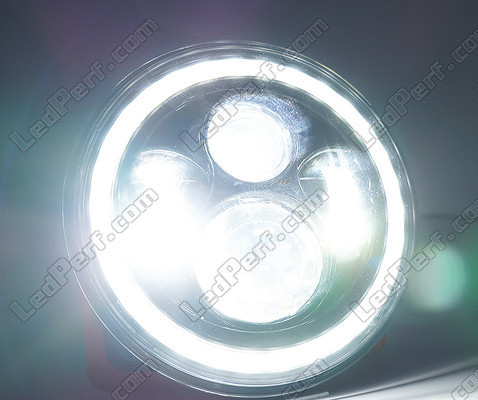 Ottica Moto Full LED cromata per faro Rotondo da 7 pollici - tipo 5 Luce bianca puro