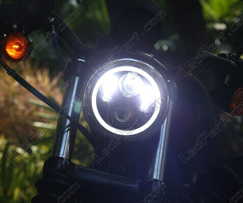 Ottica moto Full LED Nera per faro Rotondo da 5.75 pollici - tipo 4