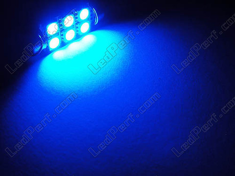 LED navetta plafoniera, bagagliaio, guantiera, targa blu 39 mm - C5W