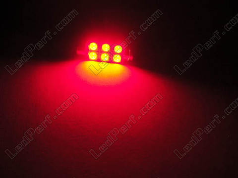 LED navetta plafoniera, bagagliaio, guantiera, targa rossa 39 mm - C5W