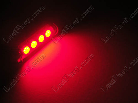 LED navetta plafoniera, bagagliaio, guantiera, targa rossa 42 mm - C10W