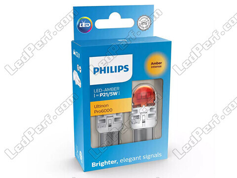 2x lampadine a LED Philips PY21/5W Ultinon PRO6000 - Arancione - BAY15D - 11499AU60X2