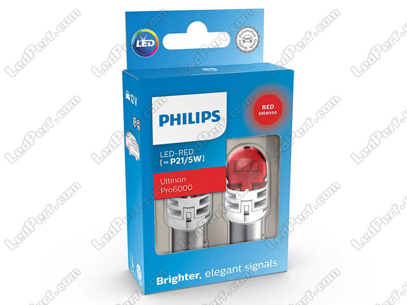2x lampade LED Philips P21/5W Rosso Ultinon PRO6000 - BAY15D