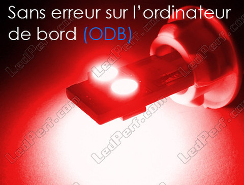 lampadina LED T10 W5W Senza errore OBD - Anti errore OBD - Quad rossa