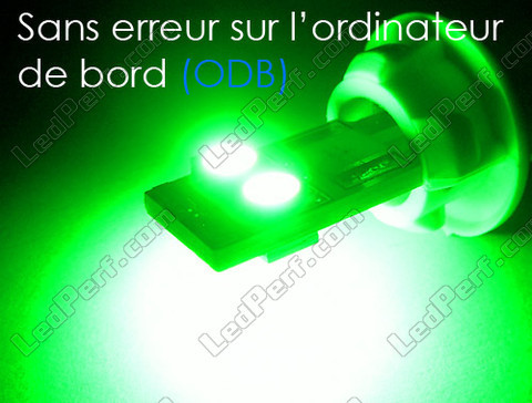 lampadina LED T10 W5W Senza errore OBD - Anti errore OBD - Quad verde