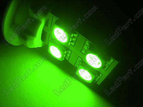 LED T10 W5W Rotazione con illuminazione laterale verde