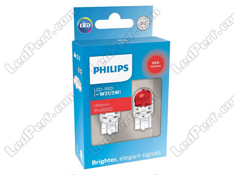 2x lampade LED Philips W21/5W Ultinon PRO6000 - Rosso - 11066RU60X2