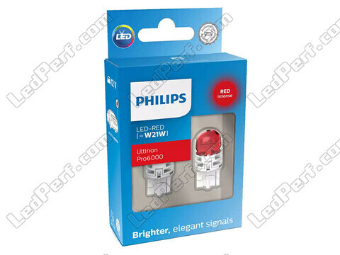 2x lampade LED Philips W21W Ultinon PRO6000 - Rosso - 11065RU60X2 - 7440