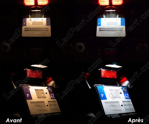 LED targa prima e dopo Aprilia Leonardo 250 Tuning
