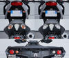 LED Indicatori di direzione posteriori Aprilia MX SuperMotard 125 prima e dopo