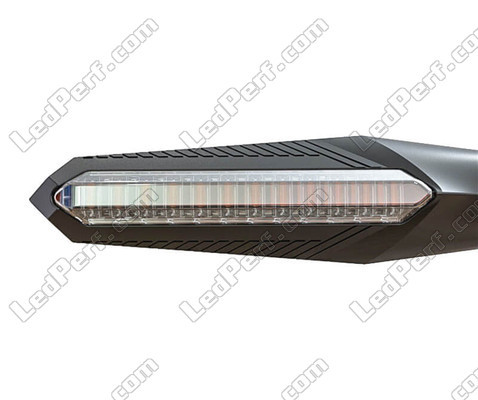 Indicatore di direzione sequenziale LED per Aprilia MX SuperMotard 125 vista anteriore.