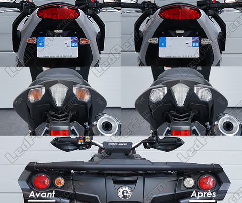 LED Indicatori di direzione posteriori Aprilia Shiver 750 (2007 - 2009) prima e dopo
