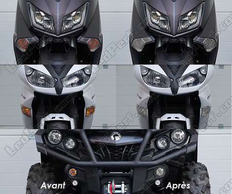LED Indicatori di direzione anteriori Harley-Davidson Fat Bob 1690 prima e dopo
