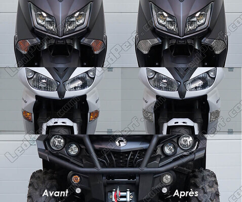 LED Indicatori di direzione anteriori Indian Motorcycle Scout 1133 (2015 - 2023) prima e dopo