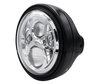 Esempio di faro Rotondo nero con ottica a LED cromata di Moto-Guzzi Bellagio 940